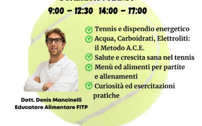 Didattica, attività pratiche ed esercitazioni in tema di alimentazione  sportiva applicata al tennis giovanile